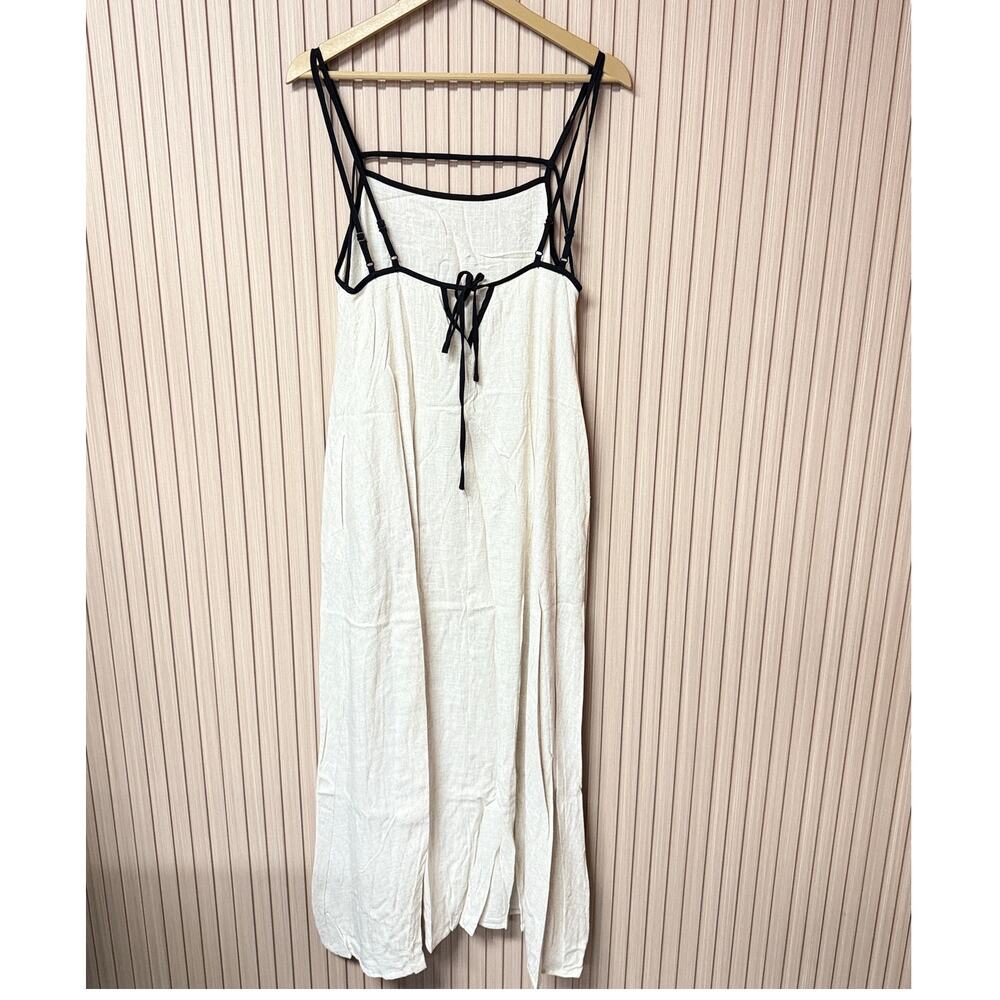 Strappy Back Midi Dress Cream Size M - Picture 3 of 7